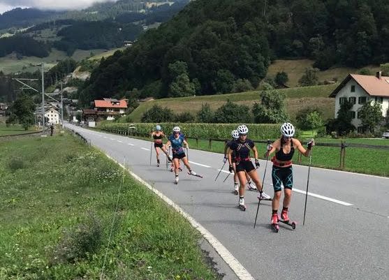 Тренировка на лыжероллерах